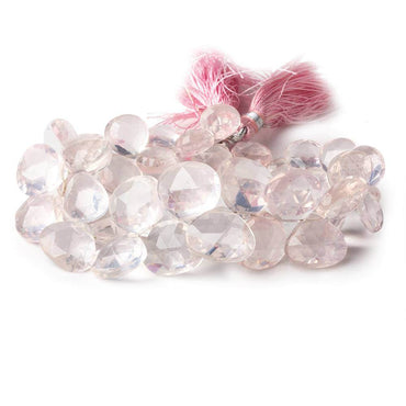 10x10-14x14mm Rose Quartz Faceted Hearts 8 inch 40 beads AA (ONLINE ORDER ONLY)