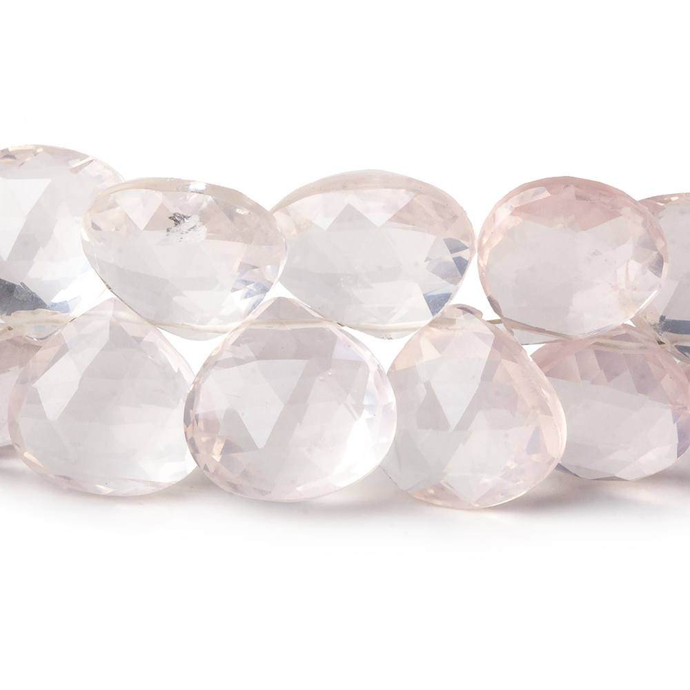 10x10-14x14mm Rose Quartz Faceted Hearts 8 inch 40 beads AA (ONLINE ORDER ONLY)