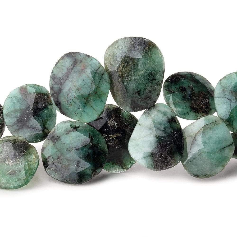 10x10-15x12mm Emerald Faceted Free Shape Beads 7.5 inch 38 pieces (ONLINE ORDER ONLY)