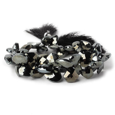 10x10-15x13mm Platinum Metallic Black Spinel Fancy Shapes 9 inch 53 beads (ONLINE ORDER ONLY)