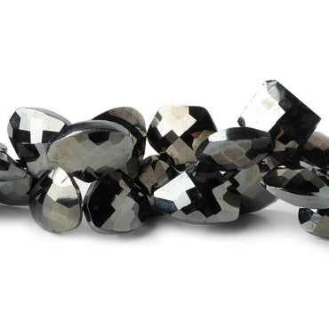 10x10-15x13mm Platinum Metallic Black Spinel Fancy Shapes 9 inch 53 beads (ONLINE ORDER ONLY)