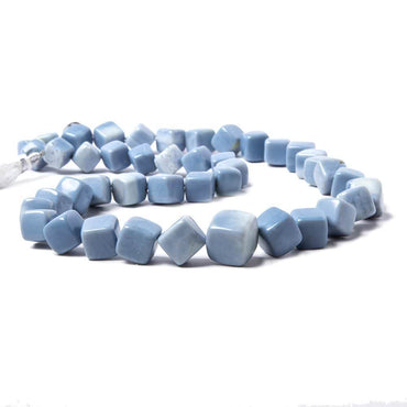 Owyhee Denim Blue Opal plain cube beads 18 inch 44 pieces (ONLINE ORDER ONLY)