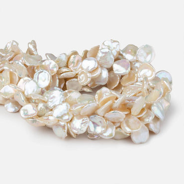 10x10-16x14mm Rose' Off White top drilled Keshi Freshwater Pearls AAA 15.5 inch 48 pcs (ONLINE ORDER ONLY)