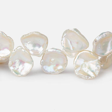 10x10-16x14mm Rose' Off White top drilled Keshi Freshwater Pearls AAA 15.5 inch 48 pcs (ONLINE ORDER ONLY)