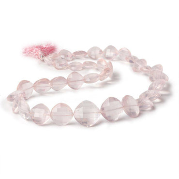 10x10-16x16mm Rose Quartz faceted pillows Beads 16.5 inch 34 pieces AA (ONLINE ORDER ONLY)