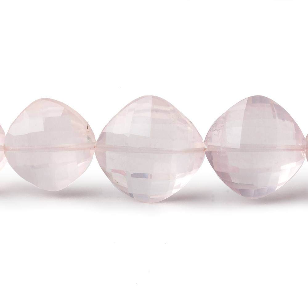 10x10-16x16mm Rose Quartz faceted pillows Beads 16.5 inch 34 pieces AA (ONLINE ORDER ONLY)