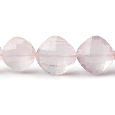 10x10-16x16mm Rose Quartz faceted pillows Beads 16.5 inch 34 pieces AA (ONLINE ORDER ONLY)