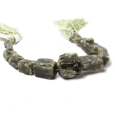 10x10-20x21mm Chrome Diopside Straight Drilled Natural Crystal 7.5 inch 13 pieces (ONLINE ORDER ONLY)