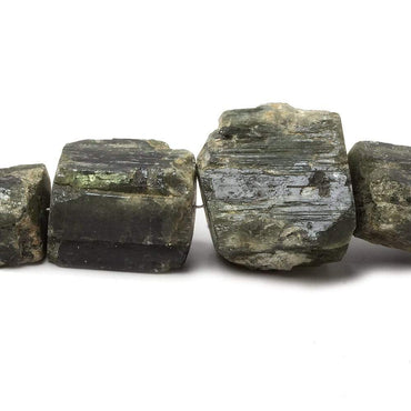 10x10-20x21mm Chrome Diopside Straight Drilled Natural Crystal 7.5 inch 13 pieces (ONLINE ORDER ONLY)