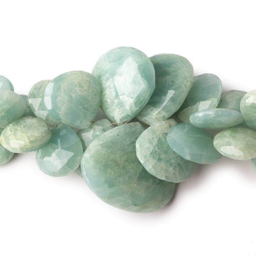 10x10-26x26mm Milky Aquamarine Faceted Heart Beads 8.5 inch 52 pieces (ONLINE ORDER ONLY)