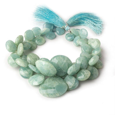 10x10-26x26mm Milky Aquamarine Faceted Heart Beads 8.5 inch 52 pieces (ONLINE ORDER ONLY)