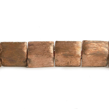 10mm Copper Brushed Square Beads 8 inch 20 pieces (ONLINE ORDER ONLY)