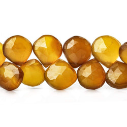 10x10mm Golden Amber Chalcedony faceted hearts 8 inch 40 pcs (ONLINE ORDER ONLY)