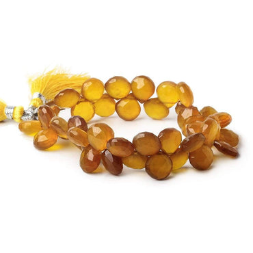 10x10mm Golden Amber Chalcedony faceted hearts 8 inch 40 pcs (ONLINE ORDER ONLY)