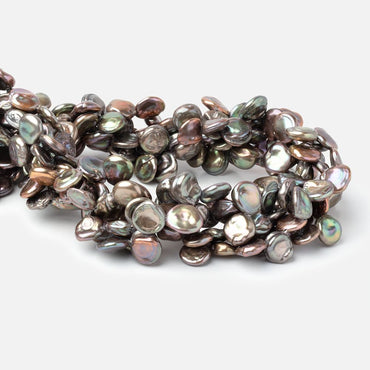 10x10mm Green Peacock Top Drill Keshi Freshwater Pearls 15 inch 54 Beads (ONLINE ORDER ONLY)