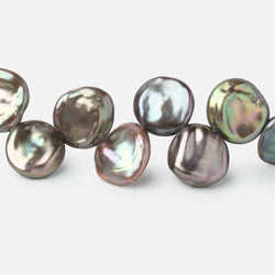 10x10mm Green Peacock Top Drill Keshi Freshwater Pearls 15 inch 54 Beads (ONLINE ORDER ONLY)