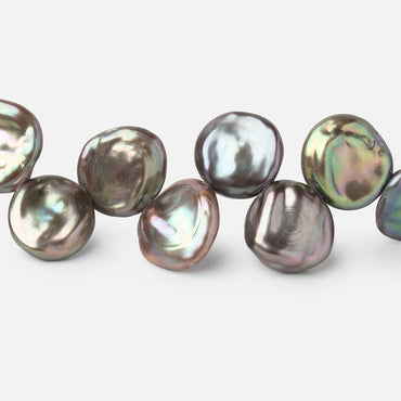 10x10mm Green Peacock Top Drill Keshi Freshwater Pearls 15 inch 54 Beads (ONLINE ORDER ONLY)