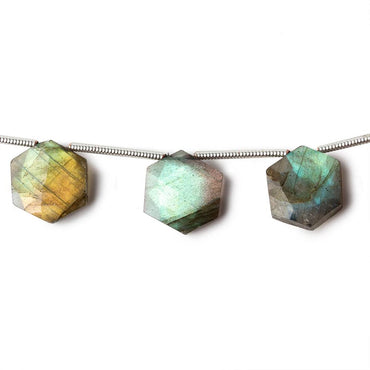 10x10mm Labradorite faceted hexagon top drilled beads 7 inch 12 pieces (ONLINE ORDER ONLY)