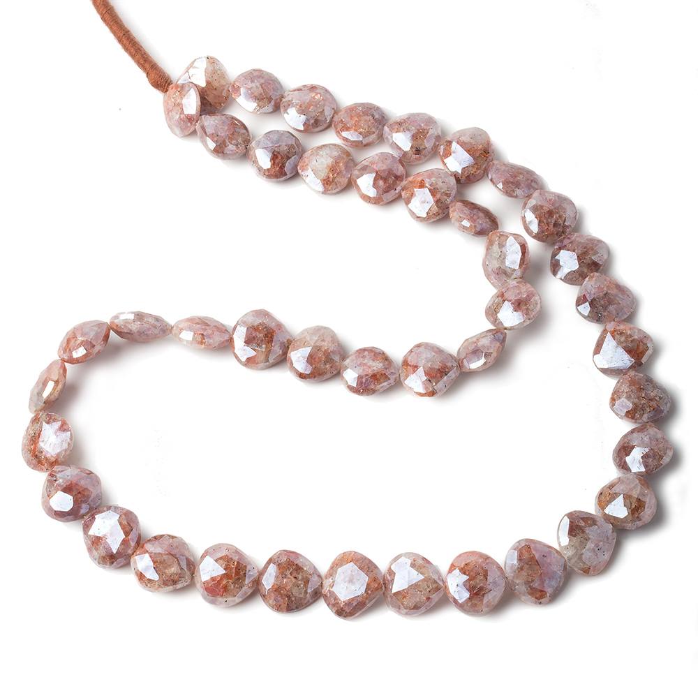 Mystic Ferrous Milky Quartz faceted hearts 16 inch 43 pieces (ONLINE ORDER ONLY)