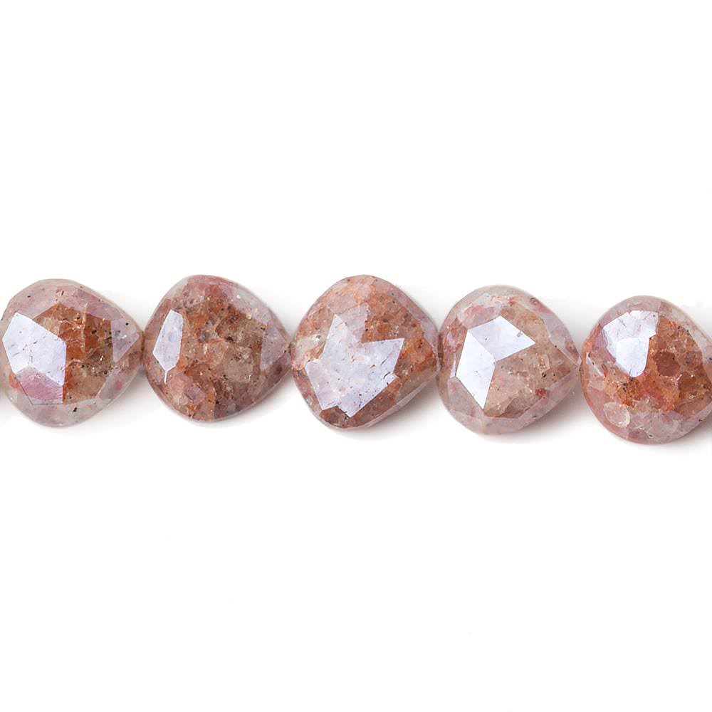 Mystic Ferrous Milky Quartz faceted hearts 16 inch 43 pieces (ONLINE ORDER ONLY)