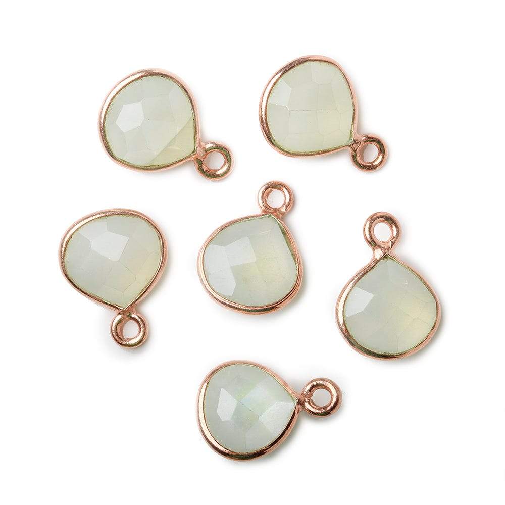 10x10mm Rose Gold Bezeled White Moonstone Heart Pendant 1 piece (ONLINE ORDER ONLY)