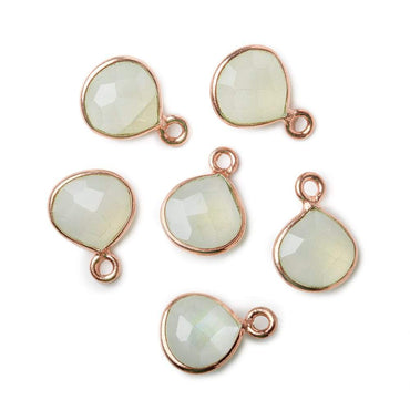 10x10mm Rose Gold Bezeled White Moonstone Heart Pendant 1 piece (ONLINE ORDER ONLY)