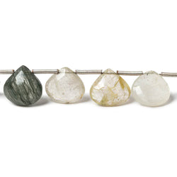 10x10mm Sagenitic Quartz Faceted Heart beads 8.25 inch 17 pieces (ONLINE ORDER ONLY)