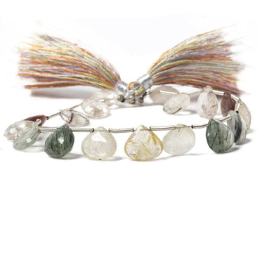 10x10mm Sagenitic Quartz Faceted Heart beads 8.25 inch 17 pieces (ONLINE ORDER ONLY)