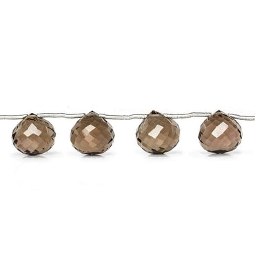 10x10mm Smoky Quartz `Candy Kiss` Beads 8 inch (ONLINE ORDER ONLY)