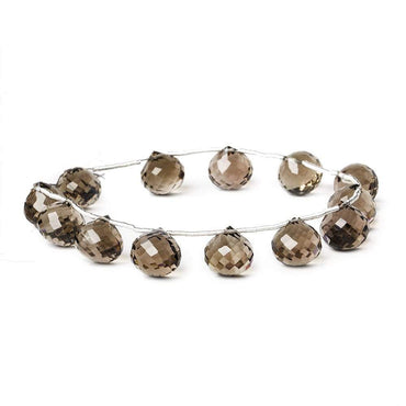 10x10mm Smoky Quartz `Candy Kiss` Beads 8 inch (ONLINE ORDER ONLY)