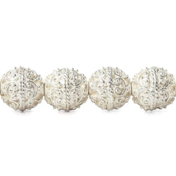 10x10mm Sterling Silver Plated Copper Bead Roval Victorian Swag with Miligrain 8 inch 20 pcs (ONLINE ORDER ONLY)