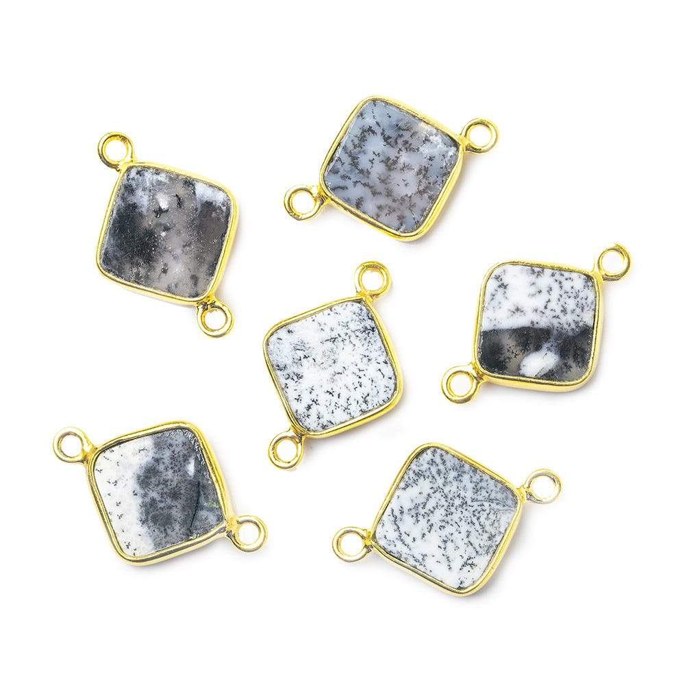 10x10mm Vermeil Bezel Dendritic Opal Square Connector 1 piece (ONLINE ORDER ONLY)