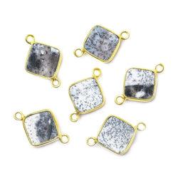 10x10mm Vermeil Bezel Dendritic Opal Square Connector 1 piece (ONLINE ORDER ONLY)