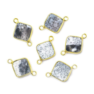 10x10mm Vermeil Bezel Dendritic Opal Square Connector 1 piece (ONLINE ORDER ONLY)