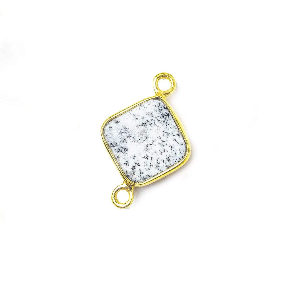 10x10mm Vermeil Bezel Dendritic Opal Square Connector 1 piece (ONLINE ORDER ONLY)