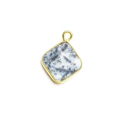 10x10mm Vermeil Bezel Dendritic Opal Square Pendant 1 piece (ONLINE ORDER ONLY)