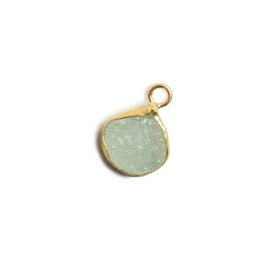 10x10mm Vermeil Bezel SeaGreen Drusy Heart 1 ring Charm Pendant 1 piece (ONLINE ORDER ONLY)
