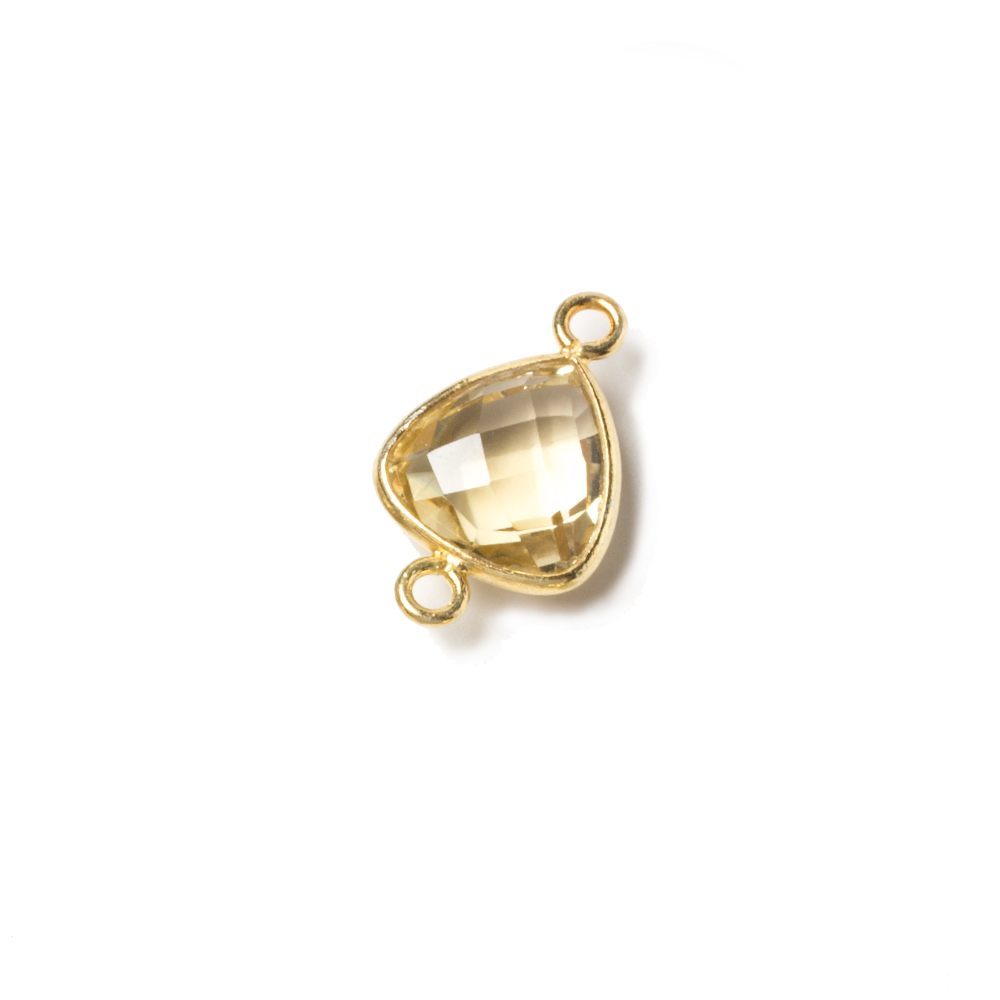 10x10mm Vermeil Bezeled Citrine trillion Connector 1 piece (ONLINE ORDER ONLY)