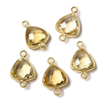 10x10mm Vermeil Bezeled Citrine trillion Connector 1 piece (ONLINE ORDER ONLY)