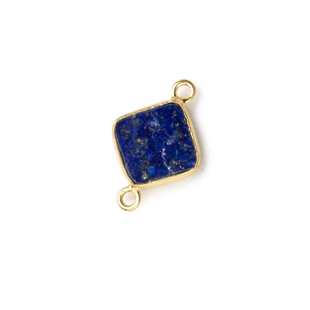 10x10mm Vermeil Bezeled Lapis plain square Connector 1 focal bead (ONLINE ORDER ONLY)
