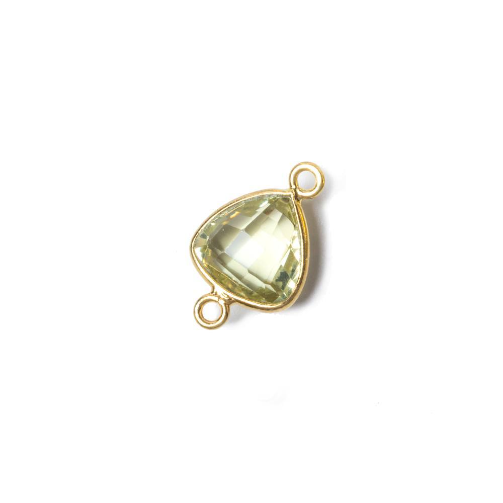 10x10mm Vermeil Bezeled Lemon Quartz trillion Connector 1 piece (ONLINE ORDER ONLY)