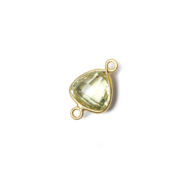 10x10mm Vermeil Bezeled Lemon Quartz trillion Connector 1 piece (ONLINE ORDER ONLY)