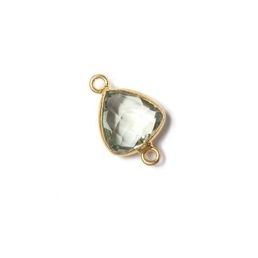 10x10mm Vermeil Bezeled Prasiolite trillion Connector 1 piece (ONLINE ORDER ONLY)