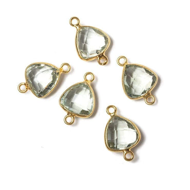10x10mm Vermeil Bezeled Prasiolite trillion Connector 1 piece (ONLINE ORDER ONLY)