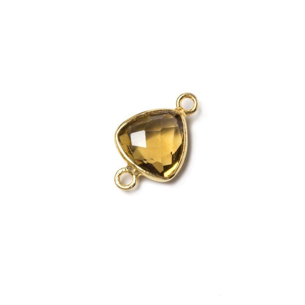 10x10mm Vermeil Bezeled Whiskey Quartz trillion Connector 1 piece (ONLINE ORDER ONLY)