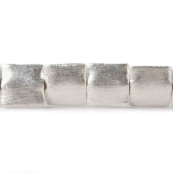 10mm Silver Plated Brushed Square Beads 8 inch 20 pieces (ONLINE ORDER ONLY)