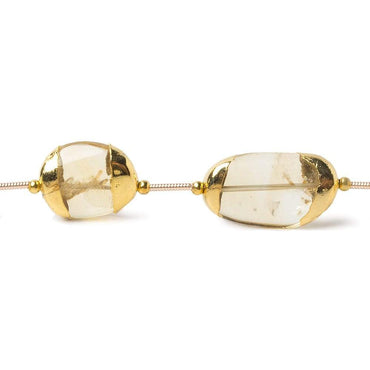 10x10x5-20x12x6mm Gold Leafed Citrine Plain Nugget Focal Bead Strand 8 inch 7 pieces (ONLINE ORDER ONLY)
