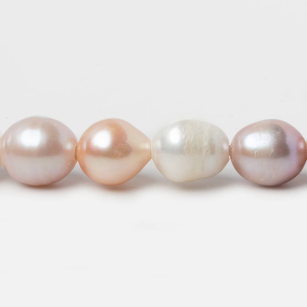 10x11-10x13mm Tri Color Baroque Large Hole Freshwater Pearls 8 inch 16 pieces (ONLINE ORDER ONLY)