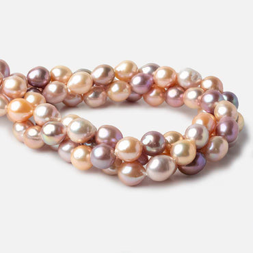 10x11-11x11mm Tri Color Baroque Freshwater Pearls 16 inch 33 pieces AAA grade (ONLINE ORDER ONLY)