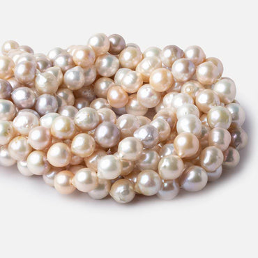 10x11-12x13mm Light Tri Color Baroque Freshwater Pearls 16 inch 33 pieces A grade (ONLINE ORDER ONLY)